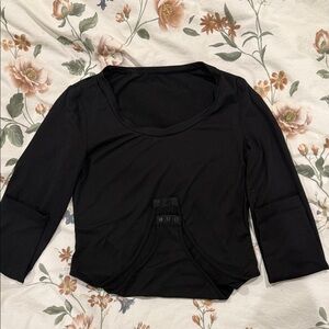 SHEIN Black Bodysuit with Button Detail